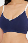 Amante Double Layered Non Wired Full Coverage T-Shirt Bra - Medievalblue Whitesmoke — thumbnail 4